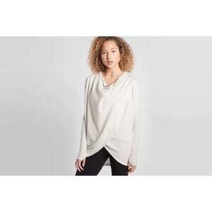 ATHLETA Plus Light Grey Heather Purana Wrap Hoodie Sweatshirt 2X
